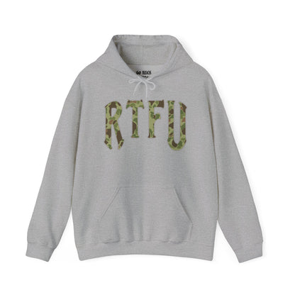 RTFU Camo Hoodie — 'Life Is Hard, Fin Harder' Military-Style Pullover